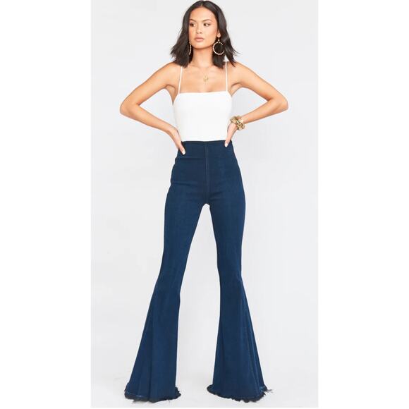 Show Me Your MuMu Dark Blue Flare Jeans - Picture 1 of 16